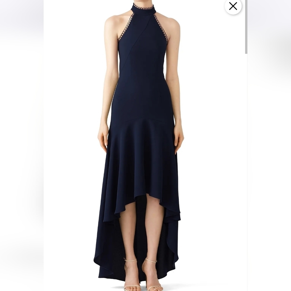 Monique Lhuillier Navy Love No One Gown